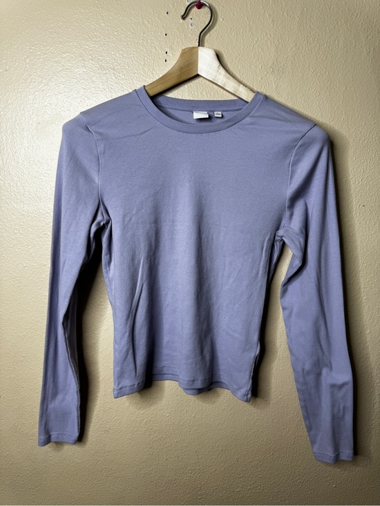 Aritzia Tops - Aritzia Homestretch Top Women’s Large Purple Ribbed Long Sleeve Stretch Tee